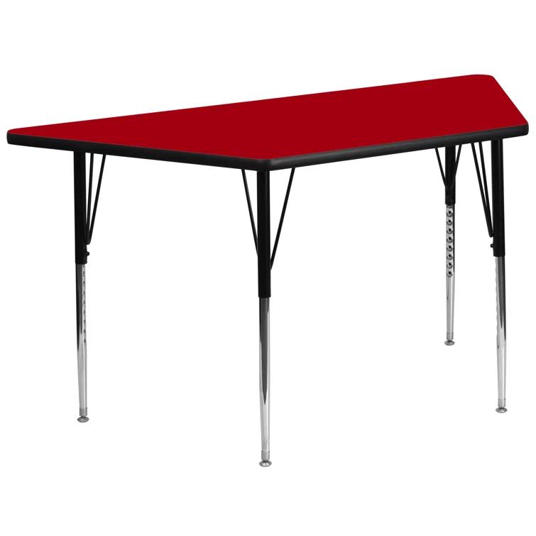 Goddard Trapezoid Thermal Laminate Activity Table with Height Adjustable Legs