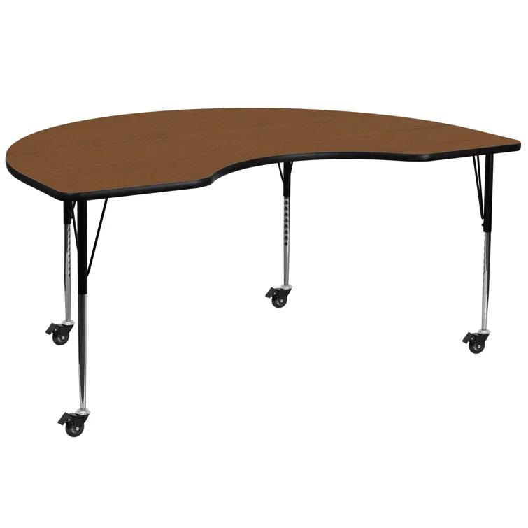 Goddard 48''W x 72''L Kidney HP Laminate Activity Table - Adjustable Legs