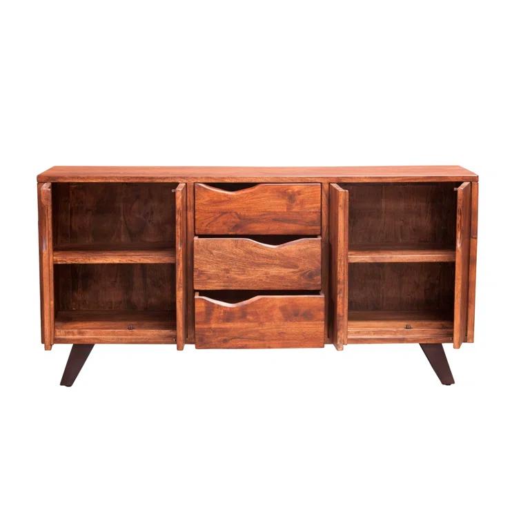 Nottingham Loft 68'' Buffet with Live Edge and Iron Base