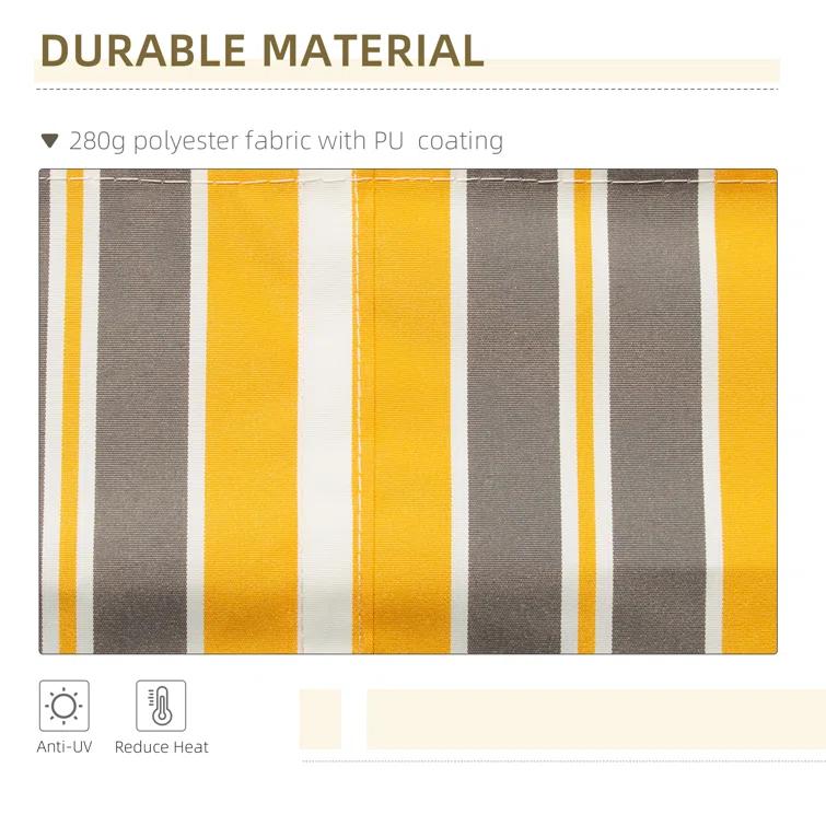 Outsunny 2'' Polyester Beige Cover Retractable Patio Awning