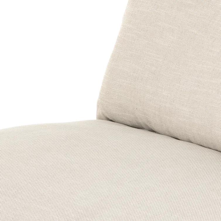 Ashby Oatmeal Armless Sofa with Espresso Wood Base