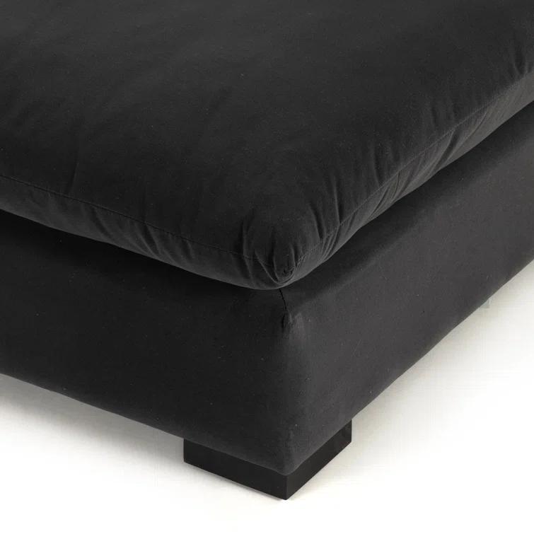 Henry Charcoal Armless Sofa with Espresso Solid Wood Base