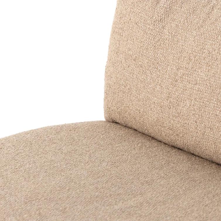 Heron Sand Armless Fabric Sofa with Wood Frame
