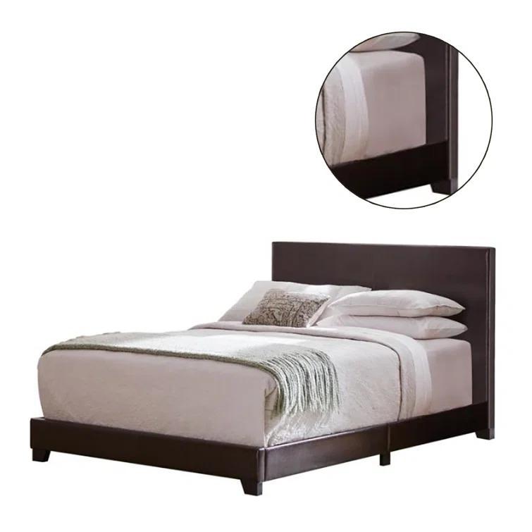 Winston Porter Clu Faux Leather Upholstered Twin Panel Bed Brown