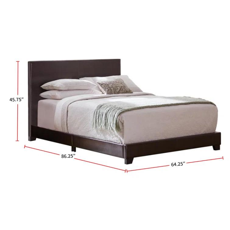 Winston Porter Clu Faux Leather Upholstered Twin Panel Bed Brown