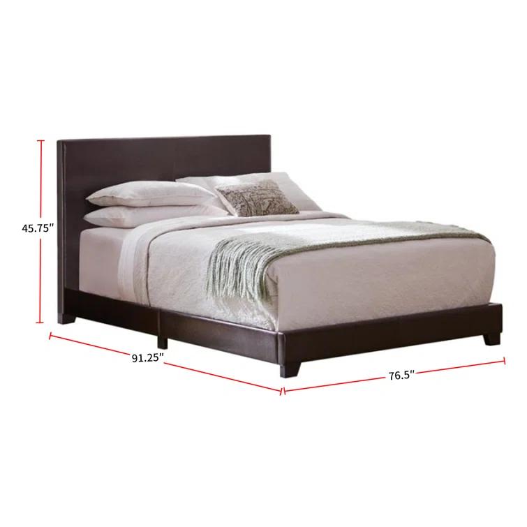 Winston Porter Clu Faux Leather Upholstered Twin Panel Bed Brown