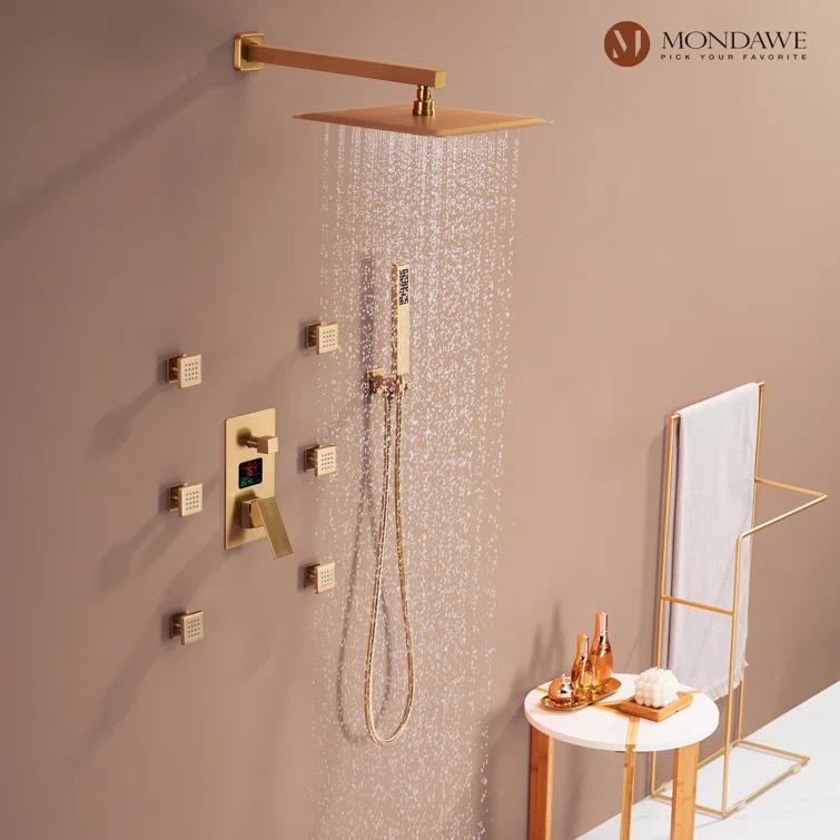 Herathena Wall Mounted Luxury Shower System with Digital Display (Rough-in Valve Included)
