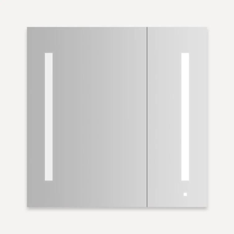 AiO Recessed Framed Medicine Cabinet with 3 Adjustable Shelves and LED Lighting