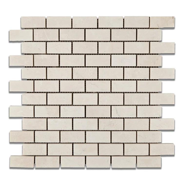 1" x 2" Marble Brick Joint Mosaic Wall & Floor Tile