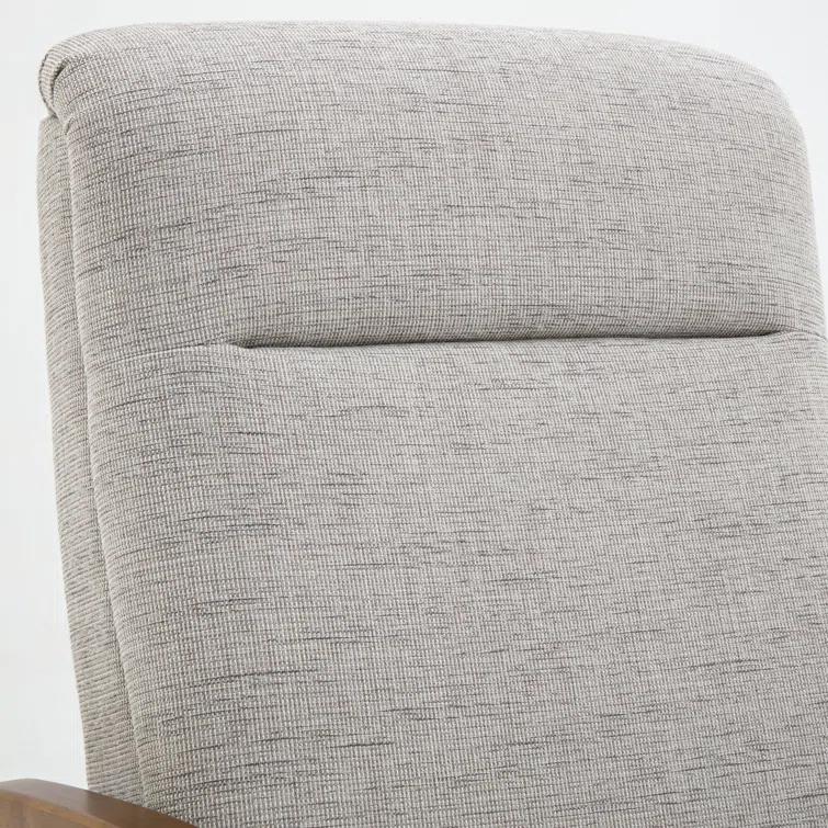 Terni Wood Arm Push Back Recliner in Sea Oat Beige Performance Fabric
