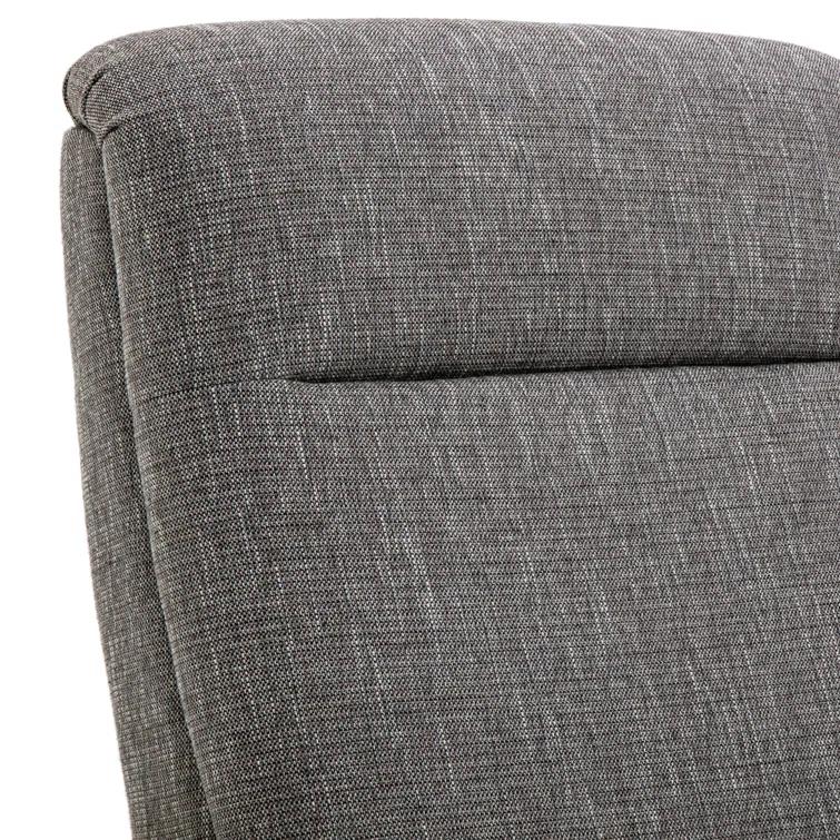 Comfort Pointe Terni Press-Back Recliner Ashen Gray: Stain-Resistant, Chestnut Wood Legs, Foam Fill