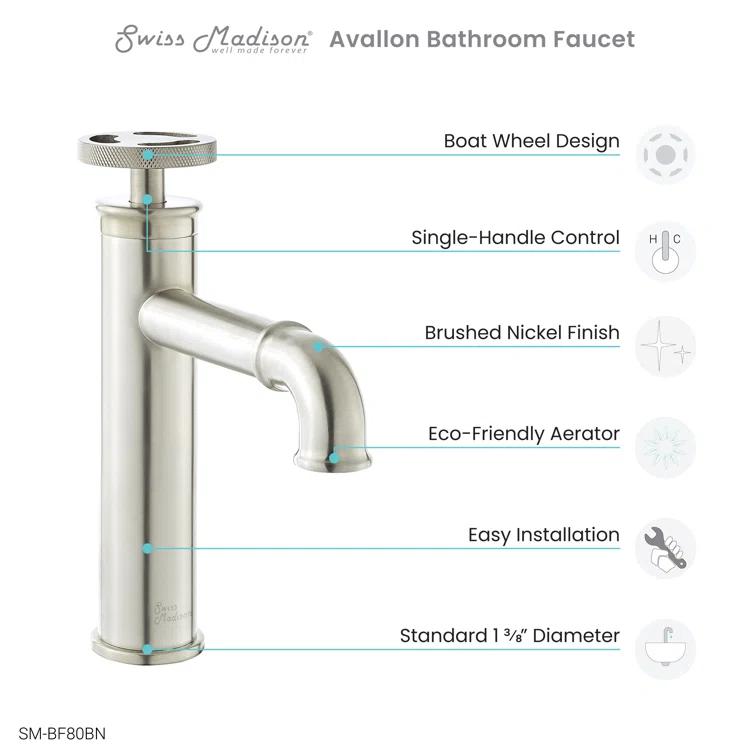 Avallon Single Hole, Single-Handle Wheel, Bathroom Faucet