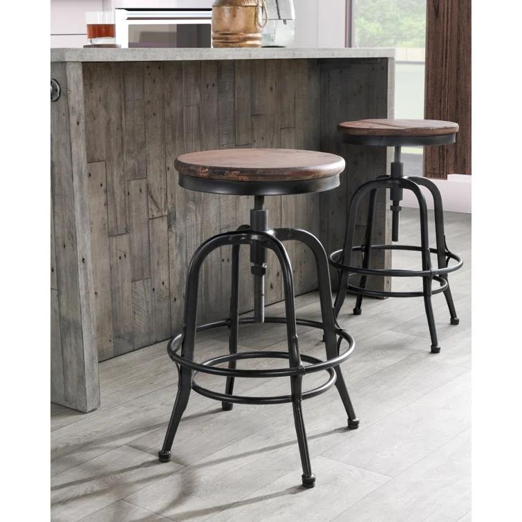 Kosas Home Piper Adjustable Counter Stool Black