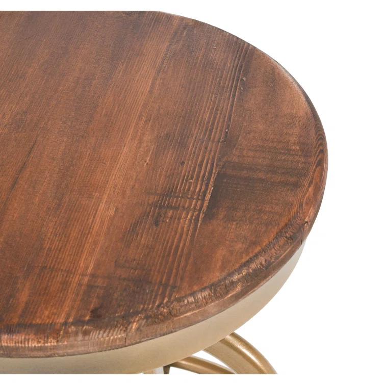 Piper 26" Brown and Brass Adjustable Metal Counter Stool