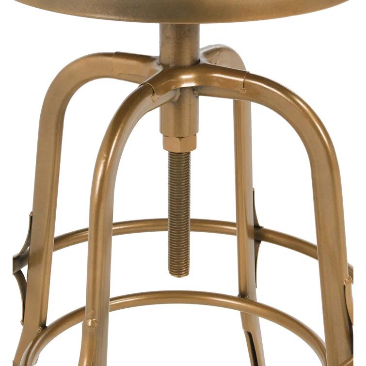 Piper 26" Brown and Brass Adjustable Metal Counter Stool