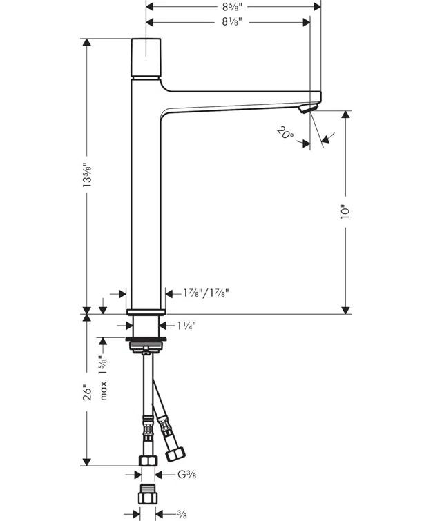 Metropol Low Flow Water Saving Single Hole Bathroom Faucet