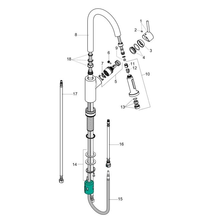 Talis S² Pull Down Single Handle Kitchen Faucet with Handle and Supply Lines