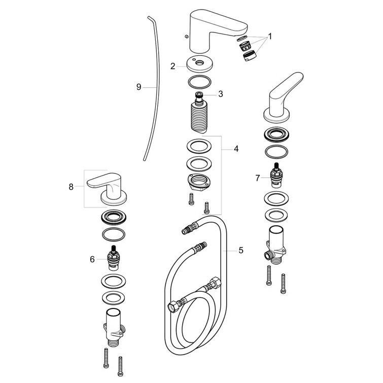 Focus E Widespread Bathroom Faucet with Drain Assembly