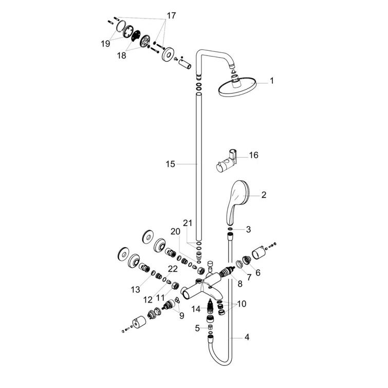 Croma Thermostatic Complete Shower System