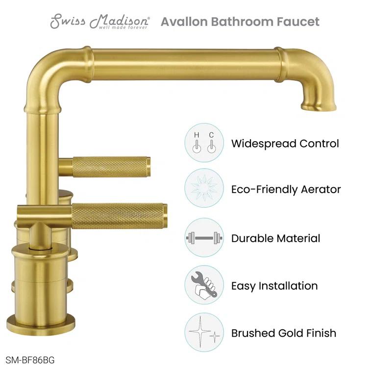 Avallon 8 in. Widespread, Sleek Handle, Bathroom Faucet
