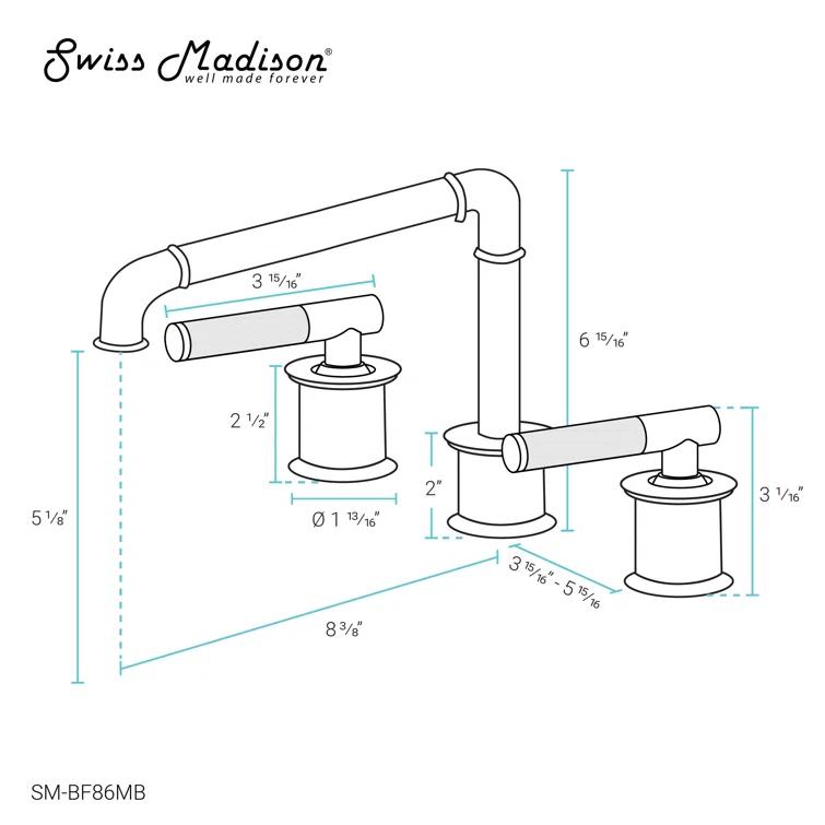 Avallon 8 in. Widespread, Sleek Handle, Bathroom Faucet