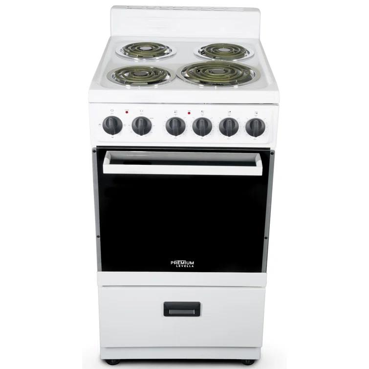 Premium Levella 20" 2.2 Cubic Feet Smart Electric Free Standing Range with 4 Burners