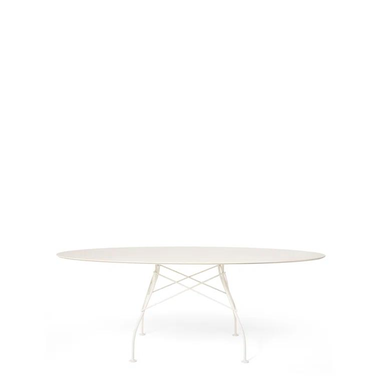 Kartell Glossy Oval Metal Base Dining Table