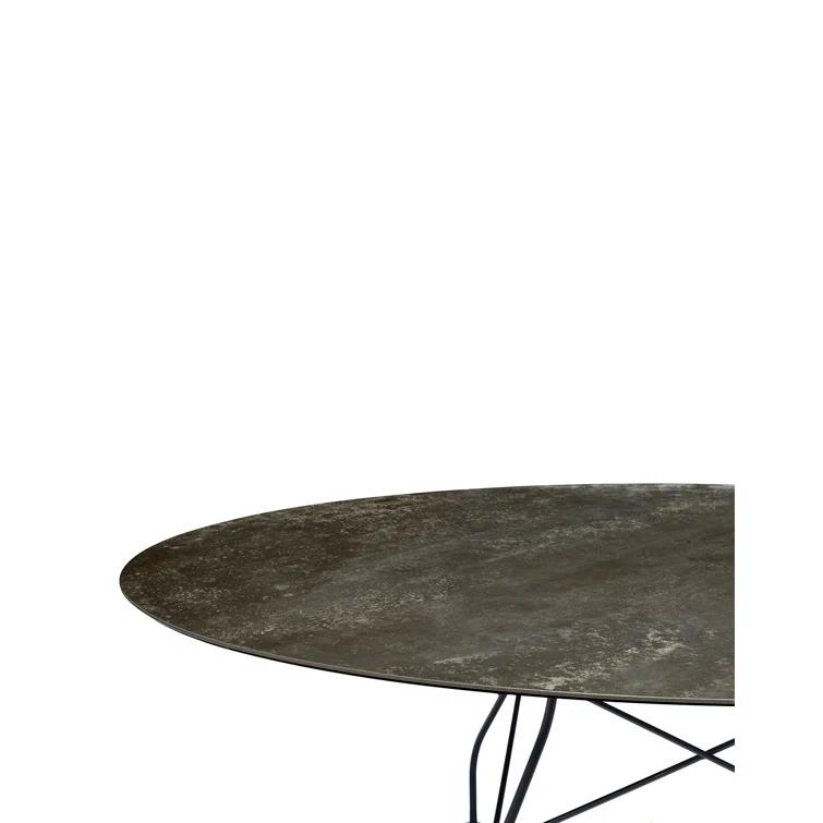 Kartell Glossy Oval Metal Base Dining Table