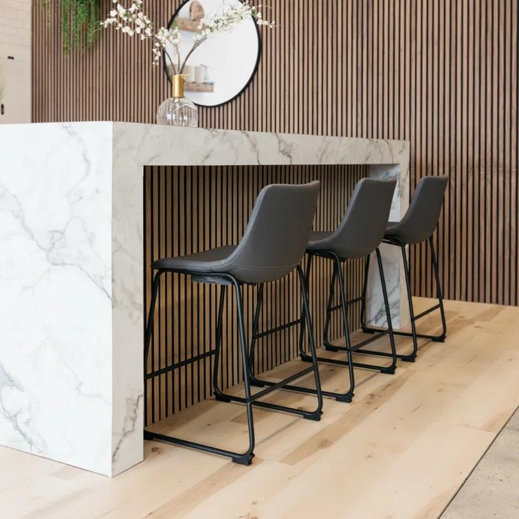 Ashtin Upholstered Counter Stool with Metal Frame