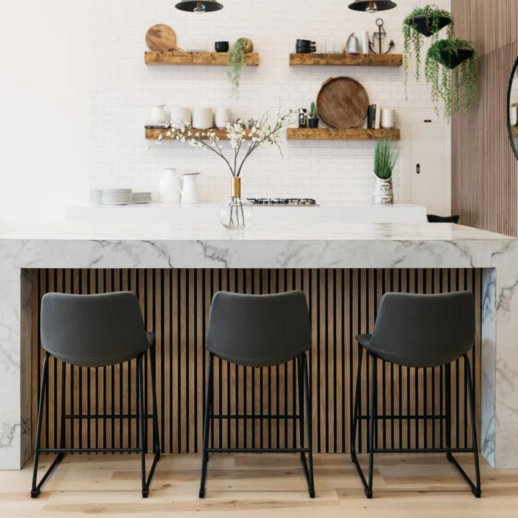 Ashtin Upholstered Counter Stool with Metal Frame