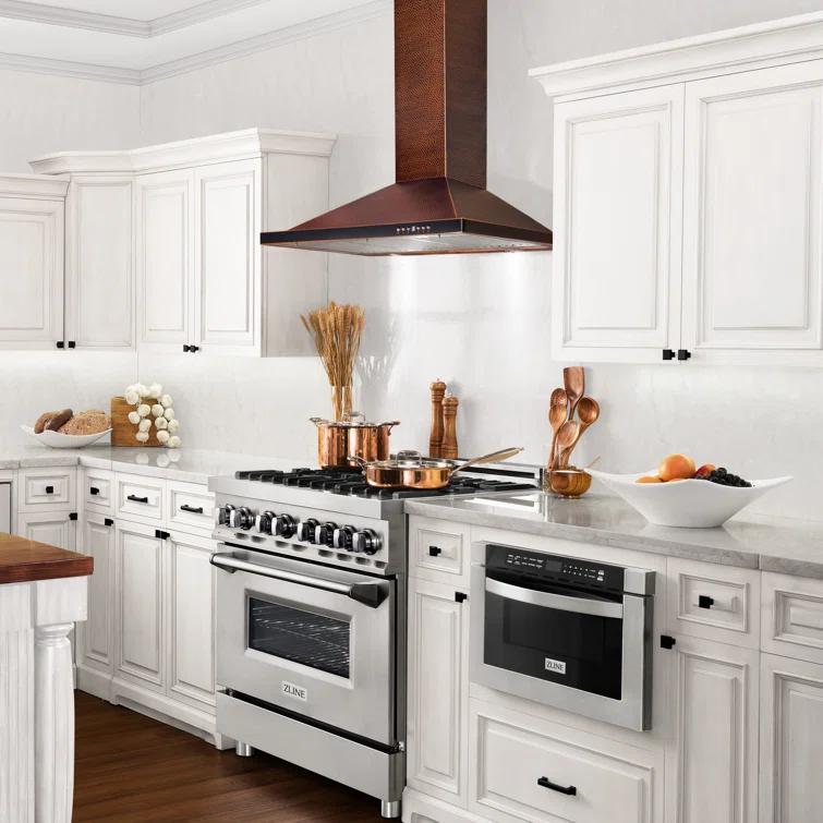 Satin ZLINE 30 in. Designer Series Satin Stainless Steel Convertible Vent Wall Mount Range Hood