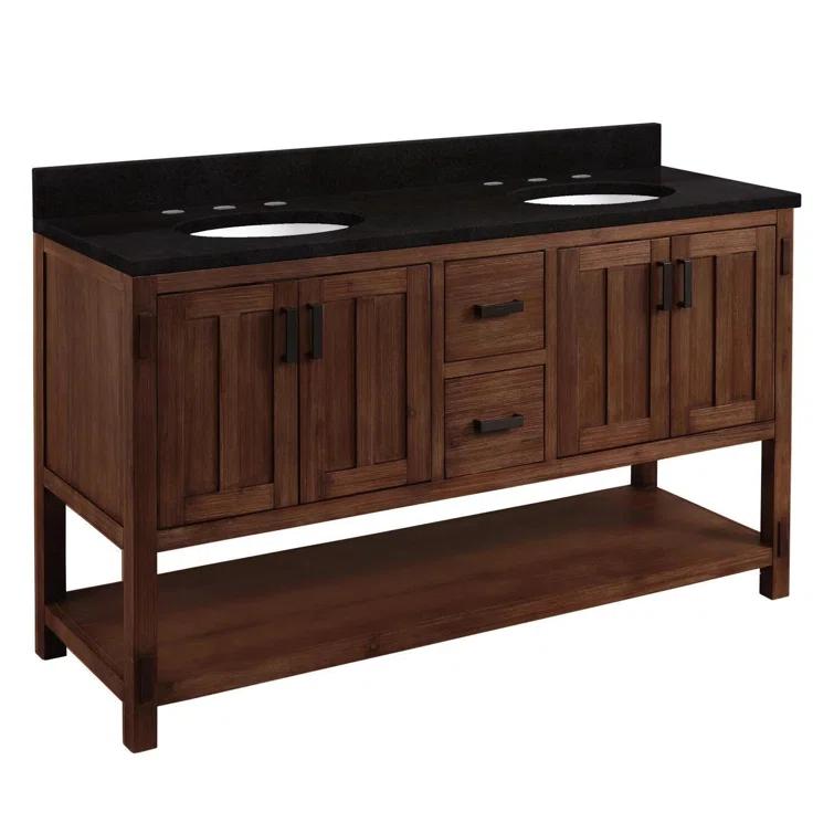 60" Morris Double Bathroom Vanity Set with Oval Undermount Sinks