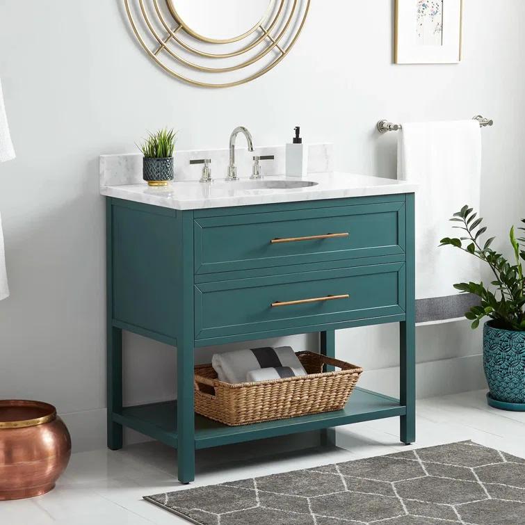 36" Robertson Single Bathroom Vanity Set with Oval Undermount Sink