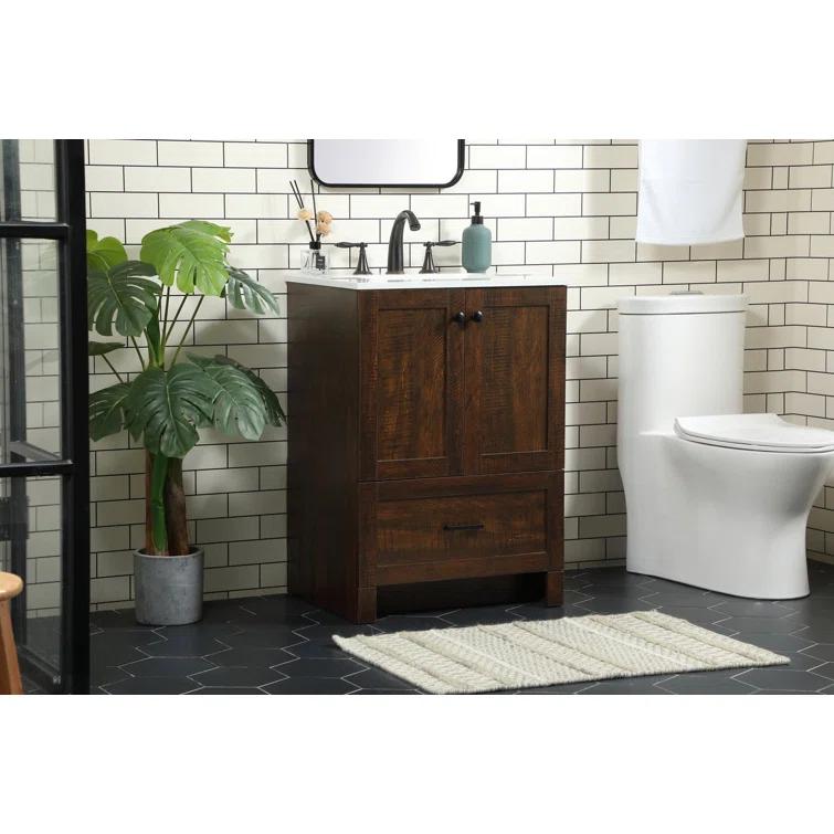 Lark Manor™ Soma 24'' Single Bathroom Vanity with Engineered Marble Top