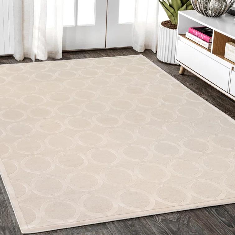 Edgy Hand Tufted Viscose Geometric Indoor Rug