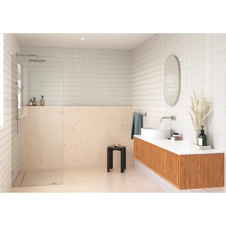 Solaris 36 in. x 78 in. Fully Frameless Radius Single Fixed Shower Panel