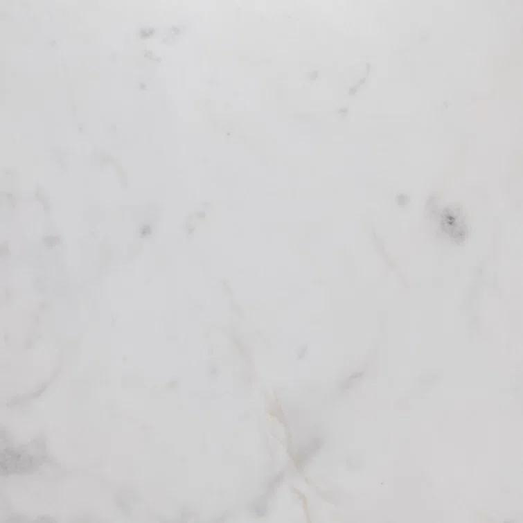 Delune Polished White Marble and Brushed Brass Nightstand
