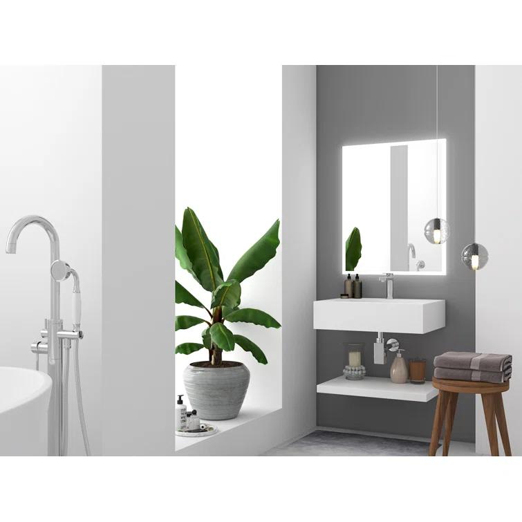 CastelloUSA Pyramid 24" Wall-Mounted Modern Bathroom Sink with Ramp Basin CB-GM-2053-24