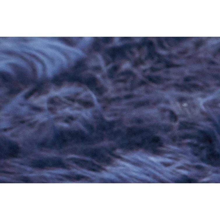 Handmade Sheepskin Blue Area Rug