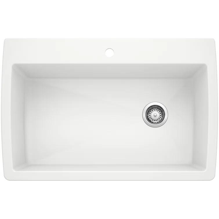 Blanco Diamond SILGRANIT 33.5" Super Single Dual Mount Kitchen Sink 440195