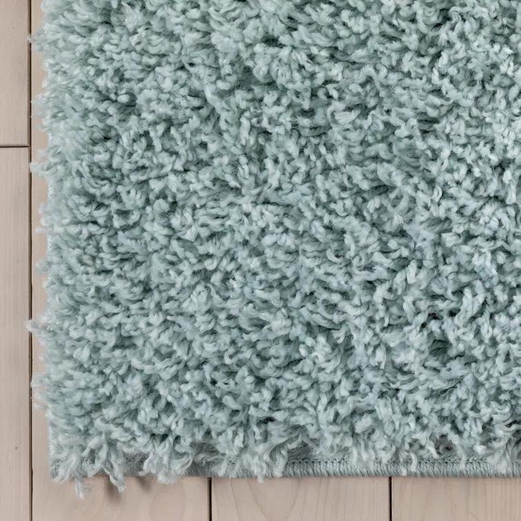 Papastamelos Basics Emerson Plain Textured Seafoam Green Shag Area Rug