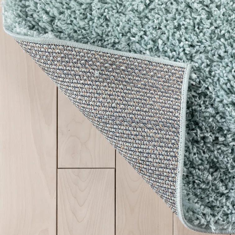 Papastamelos Basics Emerson Plain Textured Seafoam Green Shag Area Rug