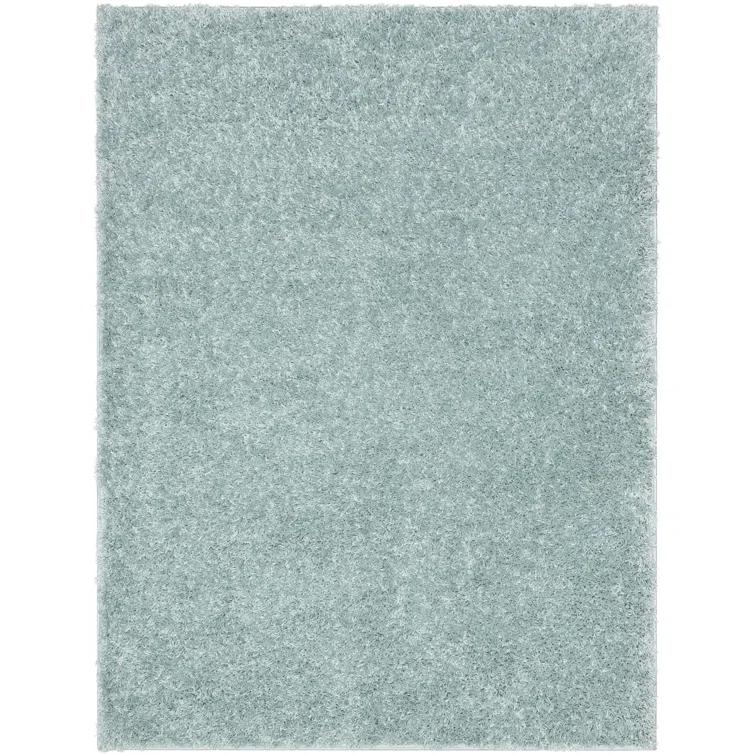 Papastamelos Basics Emerson Plain Textured Seafoam Green Shag Area Rug