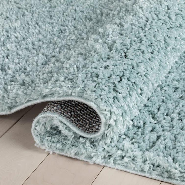 Papastamelos Basics Emerson Plain Textured Seafoam Green Shag Area Rug