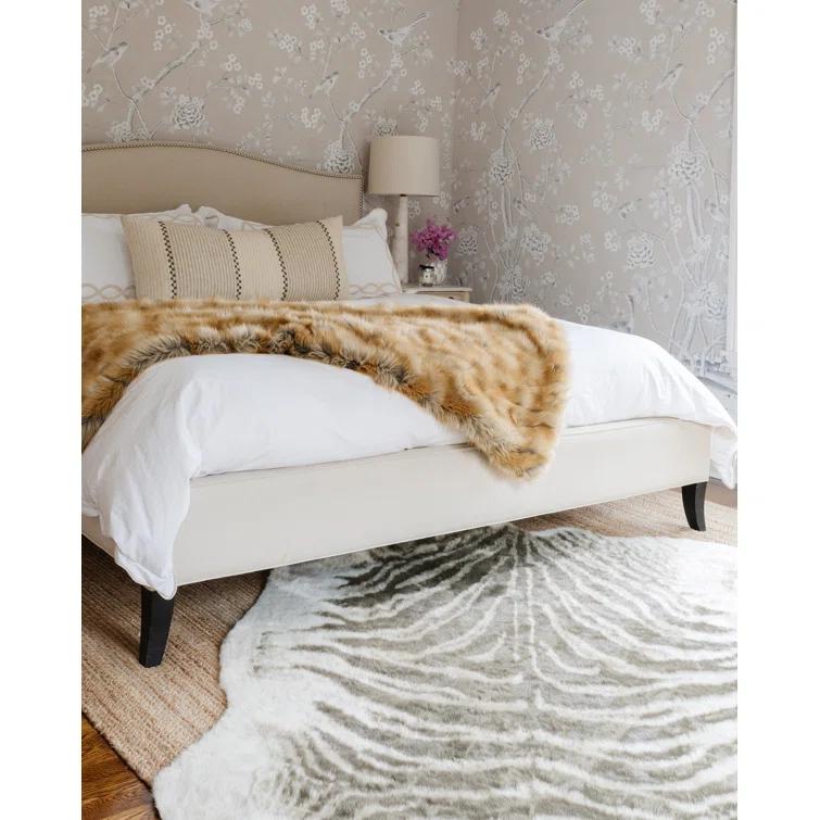 5'3"X7'10" Zebra Loomed Novelty Area Rug Gray - Erin Gates By Momeni: Luxury Animal Print, Indoor Low Pile Rug
