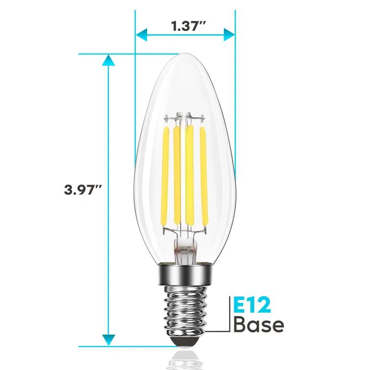 7 Watt (100 Watt Equivalent), B11 LED, Dimmable Candle Light Bulb, E12/Candelabra Base