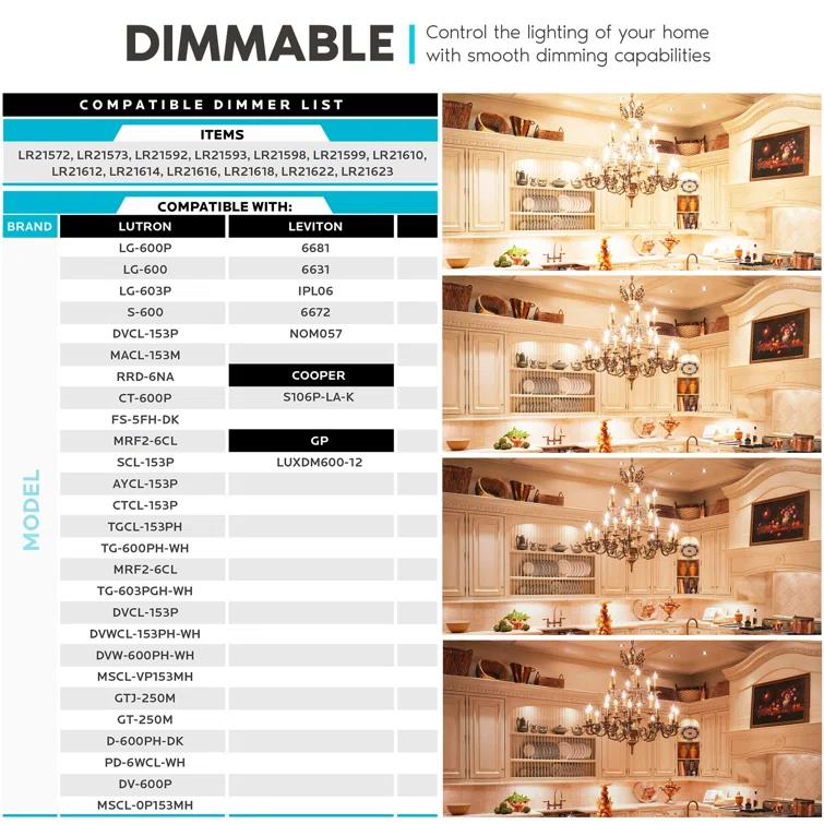 Luxrite LR21632-12PK 7 Watt (100 Watt Equivalent), B11 LED, Dimmable, Natural White (3500K), E12/Candelabra Base