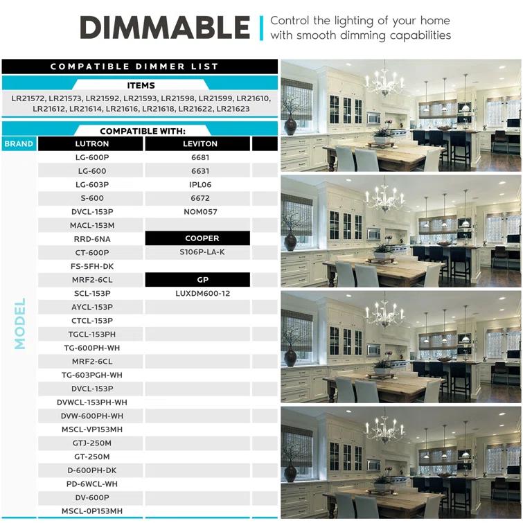 Luxrite LR21639-6PK 7 Watt (100 Watt Equivalent), CA11 LED, Dimmable, Natural White (3500K), E12/Candelabra Base