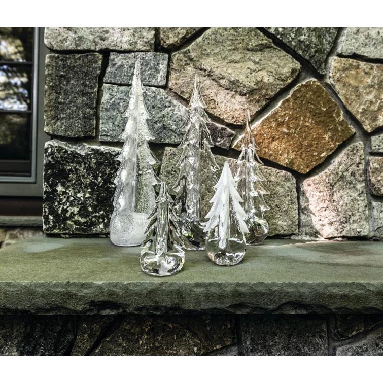 6 Inch Clear Glass Evergreen Tree Figurine