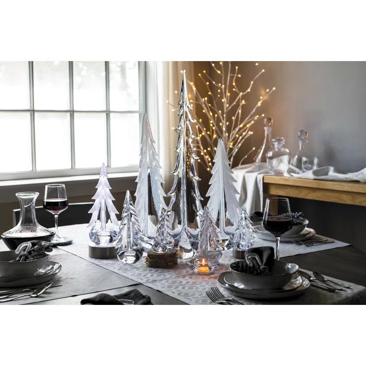 6 Inch Clear Glass Evergreen Tree Figurine